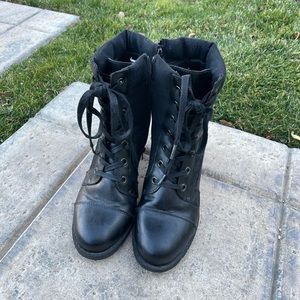 Black Combat Boot Heels